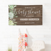 Rustikales grünes Sukkulat Moderne Babydusche Banner (Insitu)