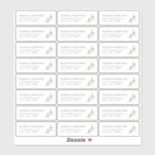 Rustikales, grünes, transparentes Rückadressschild Aufkleber (Blatt)