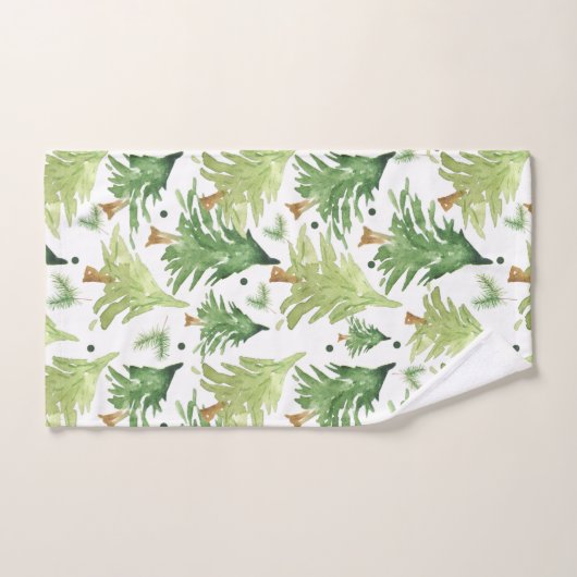 Rustikales grünes Wasserbad Pine Tree Urlaub Badhandtuch Set (Handtuch)