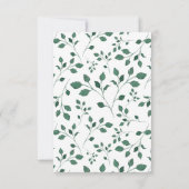 Rustikales, grünes Watercolor-Folientmuster | Hoch Einladung (Rückseite)