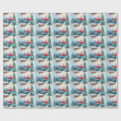Rustikales grünes Weihnachtsbaumwrapping-Papier Geschenkpapier (Flach)