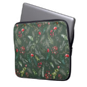 Rustikales Grünes Weihnachtsblatt Botanisches Must Laptopschutzhülle (Vorderseite Links)