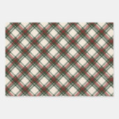 Rustikales grünes Weihnachtswaschpapier Kariert Geschenkpapier Set (Vorderseite)