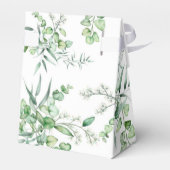 Rustikales Grünfoliage-Blätter Hochzeit Geschenkschachtel (Rückseite)