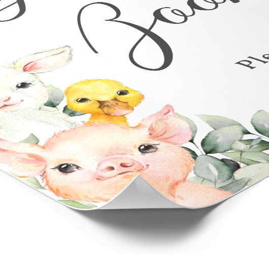 Rustikales Grünfutter für Landtiere Kinderbuchzeic Poster (Ecke)