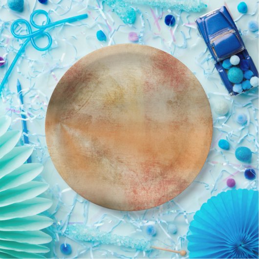 Rustikales Grunge Abstract Design in Herbstfarben Pappteller (Party)