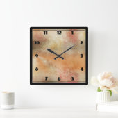 Rustikales Grunge Abstract Design in Herbstfarben Quadratische Wanduhr (Zuhause)