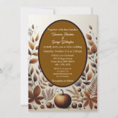Rustikales Grunge Brown Fall Pumpkins Hochzeit Einladung (Vorderseite)