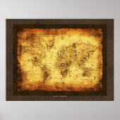 Rustikales Grunge Old World Map Poster (groß) (Vorne)