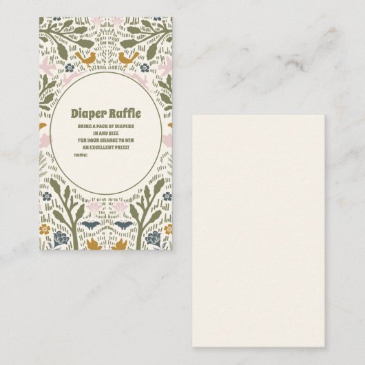 Rustikales Grünholz Fern Baby Dusche Begleitkarte (Vorne/Hinten)