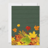 Rustikales Grünholz Herbst hinterlässt Erntedank Einladung (Rückseite)