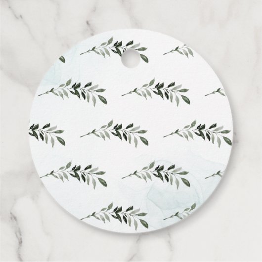 Rustikales Grünholz Slice | Hochzeit Danke Geschenkanhänger (Rückseite)