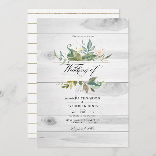 Rustikales Grünland Stall QR Code UAWG Wedding Einladung (Vorne/Hinten)