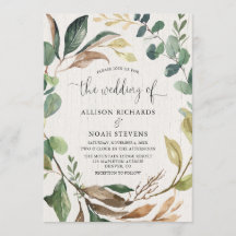 Rustikales Grünpflanzen botanische Hochzeit