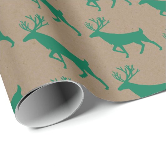 Rustikales Grünstagepapier Geschenkpapier (Rolleneckpunkt)