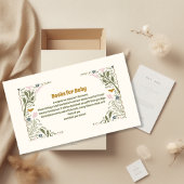 Rustikales Grünwaldbuch für Baby Begleitkarte