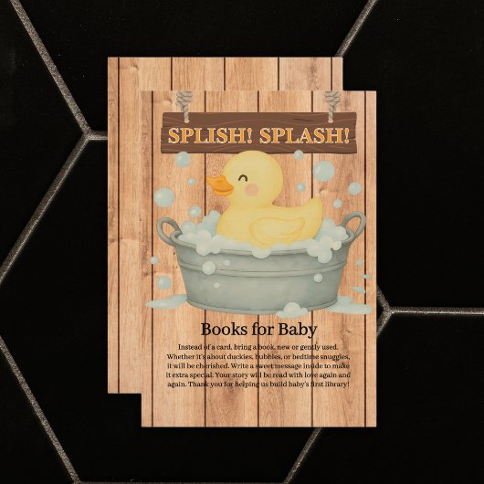 Rustikales Gummi Ducky Bubbles Baby Dusche Begleitkarte