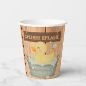 Rustikales Gummi Ducky Bubbles Baby Dusche Pappbecher (Vorderseite)