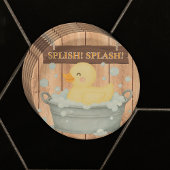 Rustikales Gummi Ducky Bubbles Baby Dusche Pappteller