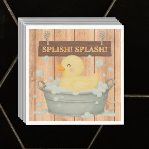 Rustikales Gummi Ducky Bubbles Baby Dusche Serviette