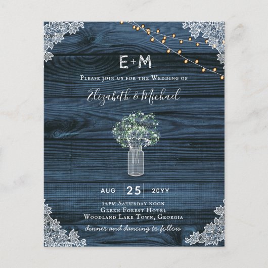 Rustikales Gypsophila WOODLAND WEDING BUDGET laden (Vorderseite)