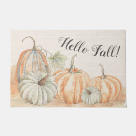 Rustikales Hallo Fall Watercolor Pumpkin Fußmatte
