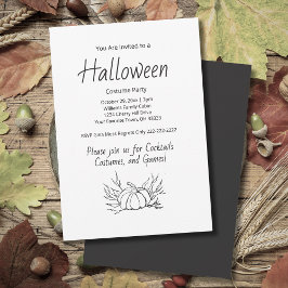 Rustikales Halloween Costume Party Simple Pumpkin Einladung