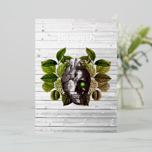 Rustikales Halloween Gothic Witchwood Fantasy Folieneinladung (Stehend vorne)