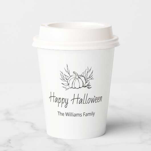 Rustikales Halloween-Party Simple Fall Pumpkin Pappbecher (Rückseite)