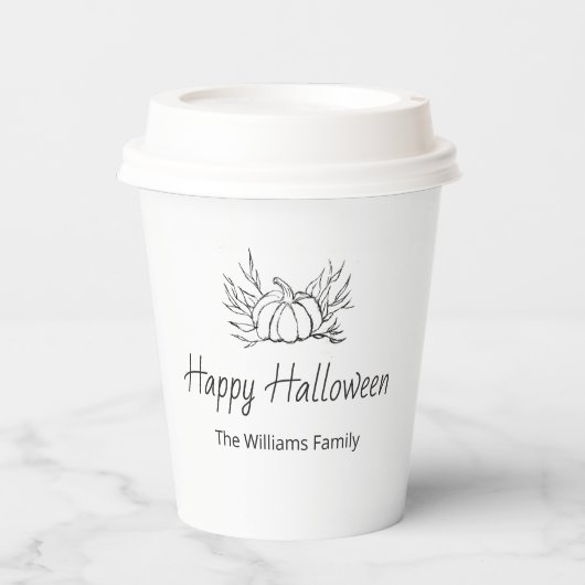 Rustikales Halloween-Party Simple Fall Pumpkin Pappbecher (Vorderseite)