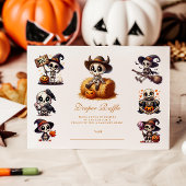 Rustikales Halloween Skeleton Diapper Raffle Begleitkarte