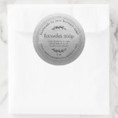 Rustikales, handgefertigtes Lavendelseife Silver Runder Aufkleber (Tasche)