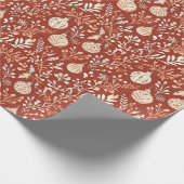Rustikales handgemaltes Ornament und Foliage Muste Geschenkpapier (Ecke)