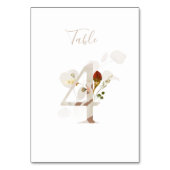 Rustikales handgeschriebenes Skript 4 Wedding Tischnummer (Vorderseite)