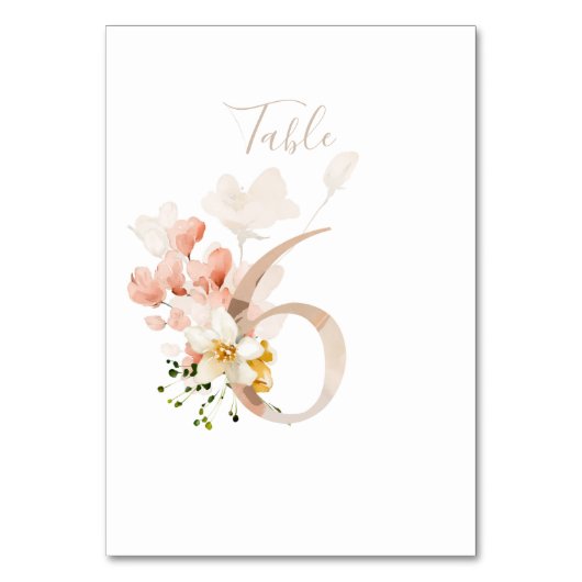 Rustikales handgeschriebenes Skript 6 Wedding Tischnummer (Rückseite)