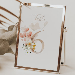 Rustikales handgeschriebenes Skript 6 Wedding Tischnummer