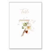 Rustikales handgeschriebenes Skript 7 Wedding Tischnummer (Vorderseite)