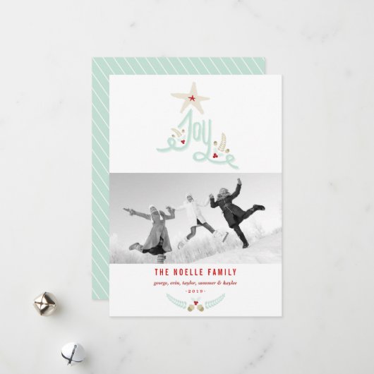 Rustikales, handgezeichnetes Joy Calligraphy Folia Feiertagskarte (Vorderseite/Rückseite Beispiel)