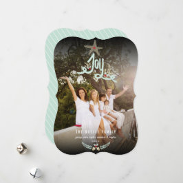 Rustikales, handgezeichnetes Joy Calligraphy Folia Feiertagskarte