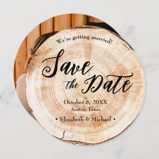 Rustikales Handlettern Script Foto Einladung (Vorne/Hinten)