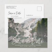 Rustikales Handschrift-Foto Save the Date Postkarte (Vorne/Hinten)