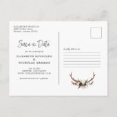 Rustikales Handschrift-Foto Save the Date Postkarte (Rückseite)