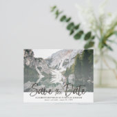 Rustikales Handschrift-Foto Save the Date Postkarte (Stehend Vorderseite)