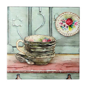 Rustikales Handwerk coole Darstellung der Schale R Fliese