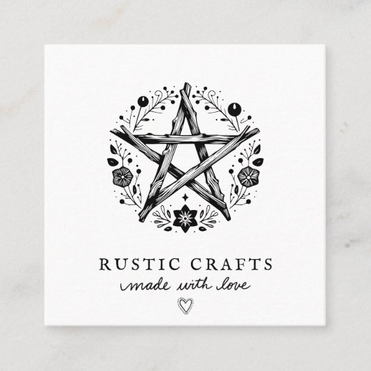 Rustikales Handwerk Quadratische Visitenkarte (Vorderseite)