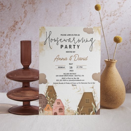 Rustikales, handZeichnend Party Einladung