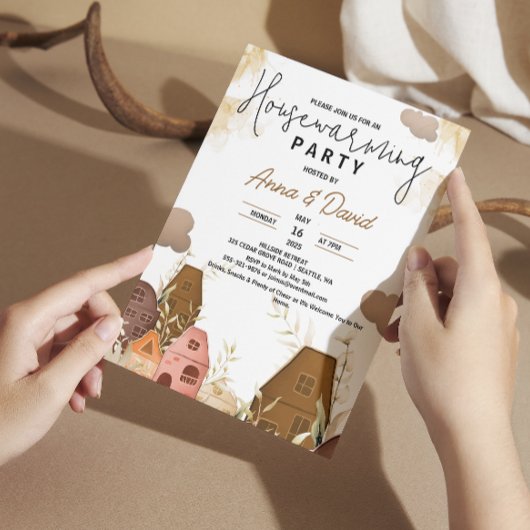 Rustikales, handZeichnend Party Einladung