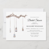 Rustikales Hanging Lanterns Brautparty Einladung (Vorderseite)