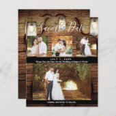 Rustikales Hanging Lights Wedding Foto Save the Da (Vorne/Hinten)