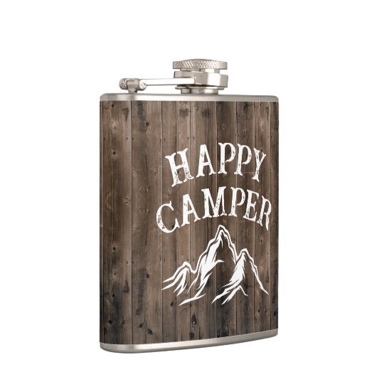 Rustikales Happy Camper Adventure Camping Barn Woo Flachmann (Rechts)